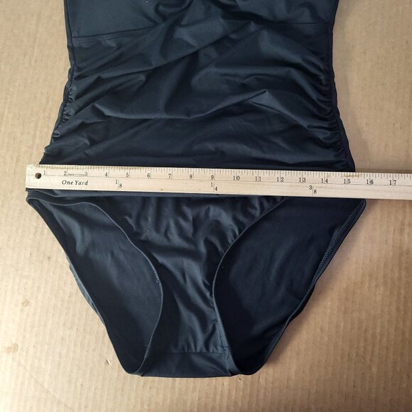 Lauren Ralph Lauren Womens SZ 10 Black One Piece Swimsuit Tie Back Halter - Picture 10 of 11